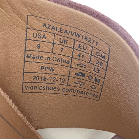 Vionic Azalea Mauve Suede Sandal Size 9 - Picture 11 of 11